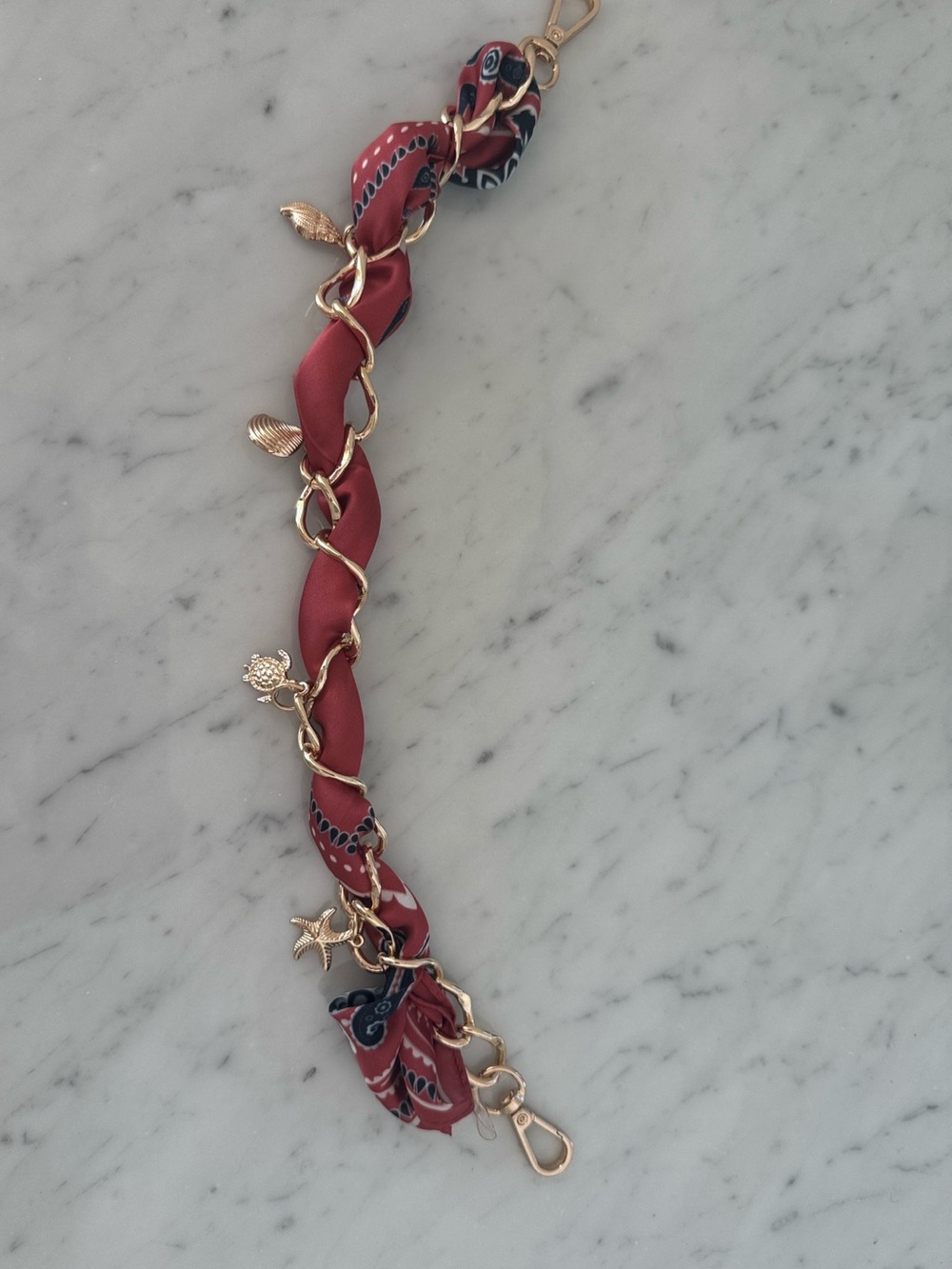 Nanette Lepore Chain Scarf Bag Charm with nautical charms